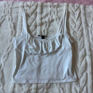 White Forever 21 cropped tank top